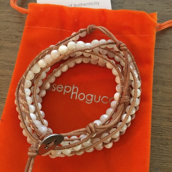 Joseph Nogucci Cream and Tan Colored Wrap Bracelet - Picture 2 of 4